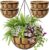4 Pack 14 Inch Hanging Planters for Outdoor Plants, Black Metal Wire Hanging Flower Baskets with Coco Coir Liner, Large Hanging Plant Pots for Garden, Patio, Balcony, Indoor Home Decor