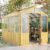 Jocisland 6x8x6.5 Ft Wooden Greenhouse, Pre-Assembled Solid Cedar Frame, Walk-in Design, Lockable Door, Adjustable Roof Vents, Polycarbonate Panels for Outdoor, Garden, Backyard