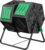 Compost Bin Outdoor, 2 Separate Tumbling Chambers, 37Gal Lagre Compost Tumbler with Sliding Door and Aeration System, 360° Rotating, Tumbling Composter Bin for Kitchen, Garden, Yard, Black Green
