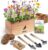 AVERGO Wildflower Seed Mix Growing Kit – Perennial Wild Flowers | Ideal Gift – Also Includes Planters, Soil, Wooden Box, and Gardening Tools for Indoor Garden and Patio Planting