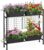 OYEAL Raised Garden Beds Outdoor with Legs 32″ Tall Herb Garden Planters Box Raised Flower Beds for Gardening, Vertical Privacy Planter with Trellis for Patio, Porch, Backyard, Balcony, Grey