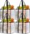 4 Pack Reusable Grocery Bags, Heavy-Duty Shopping Bags with Sturdy Handles, Water-Resistant & Foldable Organizer, Shopping Bags for Groceries, Market, Car Trunk, Multi-Purpose, 33L