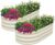 SnugNiture Galvanized Raised Garden Bed Outdoor, 2 Pcs 4x2x1ft Oval Metal Planter Box for Planting Plants Vegetables, White