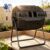 F2C Compost Bin Outdoor 43 Gallon Garden Dual Chamber Composter Bin – Bundled with Pearson’s Gardening Gloves, BPA Free, Heavy-Duty Steel Frame, Rotating Tumbler with Sliding Doors -Black