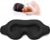 Sleep Eye Mask for Men Women, Sleeping Mask for Side Sleeper, Travel Blackout Night Blindfold Eye Shade Cover with Adjustable Strap (Black-3D)