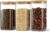 D2scrma 52oz Airtight Glass Square Storage Canister with Bamboo Lid Set of 3 (1550ml) Container Stackable Spice Jar, Kitchen Canister for Flour, Cookies, Cereal and Coffee beans (‎with Black Lable)