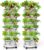 7 Tiered Strawberry Vertical Planter 2 Pack, Stackable Tower Garden Planter Herb Garden Planter with Movable Casters and Bottom Saucer Indoor and Outdoor – White