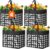 WOWBOX Reusable Grocery Bags,4-Pack, Foldable Reusable Shopping Tote Bags bulk with Reinforced Handles,Large Storage Bags with Water Resistant Coating for Groceries,Multipurpose,Black-White