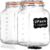 [UPGRADE] 2 Pack Square Super Wide Mouth Airtight Glass Storage Jars with Lids, 1.1 Gallon Glass Container with 2 Measurement Marks, Canning Jars with Leak-proof Lid for Kitchen (Spare Gasket)