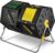 Miracle-Gro Large Dual Chamber Compost Tumbler, 55.4 Gallons – Easy-Turn, Fast-Working System – All-Season, Heavy-Duty, High Volume Composter with 2 Sliding Doors (2 x 27.7 gallons)