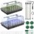 Pawfly Seed Starter Trays, 2 Pack 80 Cells Seed Starter Kit with Adjustable Grow Light Bars & 3.5″ Humidity Domes, Seeding Tray with Lids, Reusable Plant Germination Trays for Seed Starting