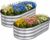 TATAANTY Galvanized Raised Garden Bed for Outdoor: 4X2X1ft Durable Metal Vegetable Plant Container Kit – Oval Planter Box for Gardening Flower Trough （2 Pack）