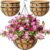 4 Pack 14 Inch Hanging Planters for Outdoor Plants，Large Wire Flower Hanging Basket with Coco Liners for Balconies, Patios, Porch, Terraces Decor