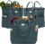 Nook Theory 3-Pack Reusable Grocery Bags – Heavy Duty, Large 12 Oz Cotton Canvas Reusable Shopping Bags With Pockets, 100% Cotton Cloth Grocery Totes, Foldable Multi Compartment (Ocean)