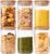 Glass Food Storage Jars 37 oz Set of 6,Glass Storage Containers Clear Glass Food Canister with Bamboo Lid Airtight For Serving Tea, Coffee, Flour, Sugar, Candy, Cookie, Spice and More (Square)