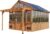 Backyard Discovery Bellerose XL 13′ x 11′ Cedar Wood and Polycarbonate Walk-in Greenhouse Kit with Pergola, Exhaust Fan, Windows, Hose Hook-Ups, PowerPort, Staging Shelves for Outdoor Gardening