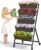 VECELO 5-Tier Vertical Garden Bed, Freestanding Elevated Raised Garden Planter with 5 Garden Planter Boxes, Lockable Caster Wheels, Drainage System, for Plants, Vegetables, Flowers, Herbs