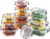 HOMBERKING 24pc Borosilicate Glass Food Storage Containers with Snap Locking Lids, Glass Meal Prep Containers, Airtight Lunch Boxes, Oven, Freezer and Dishwasher Safe, BPA Free, Kitchen Storage Set