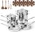 CAROTE 21pcs Tri-Ply Stainless Steel Cookware Set, Pots and Pans Set, Non Toxic Induction Kitchen Cooking Sets, Cookware Collection, Mirror Polish, Silver, Mothers Day Gifts