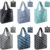 BeeGreen Grocery Bags | Reusable Gift Bags, Large Tote for Women & Foldable Beach Bag – 6 Pack Reusable Bag With Handles | Collapsible Cute Cloth Storage for Market, Holiday & Shopping | Washable​