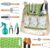 Grenebo All-in-One Garden Tool Set, 11-Piece Heavy Duty Gardening Tools with Ergonomic Canvas Shoulder Crossbody Bag, Rust-Proof Premium Garden Tool Kit, Gardening Gift for Women Men, Green, GR003