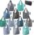BeeGreen Reusable Grocery Bags Lightweight Durable Shopping Bags Washable Foldable 12 Pack Xlarge Classic Geometric Design Gift Tote Grocery Bags with Elastic Band and Separated Zipper Storage Pouch