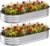 Galvanized Raised Garden Bed Outdoor, 8x4x1ft(2 Pack) Metal Heavy Duty Planter Boxes for Gardening, Easy Assemble Large Oval Plant Container Kit for Vegetable, Flower, Fruit, Silver